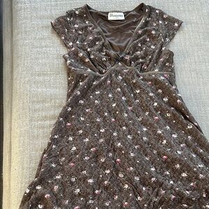 Brown Floral Dress